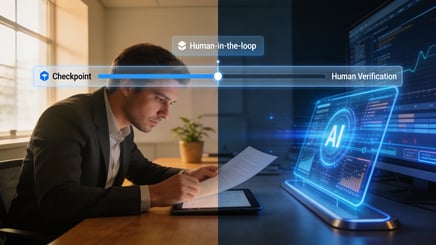 split screen with a man reviewing a cyber document