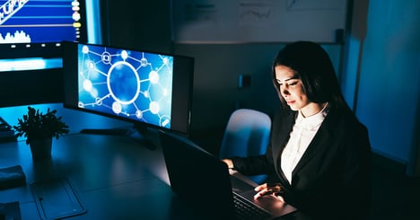 woman performing a cybersecurity test 